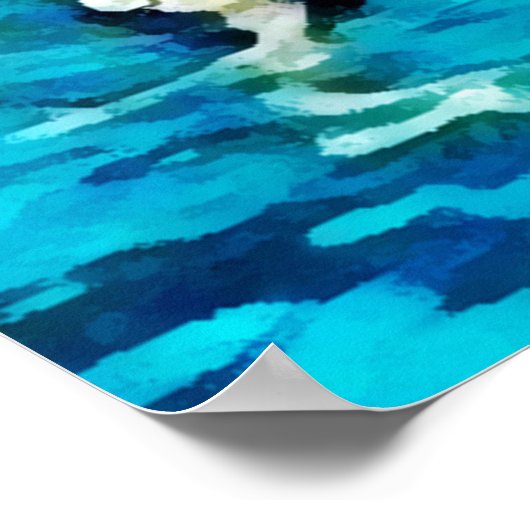 versiering van zwemverjaardagsfeestjes poster (Hoek)