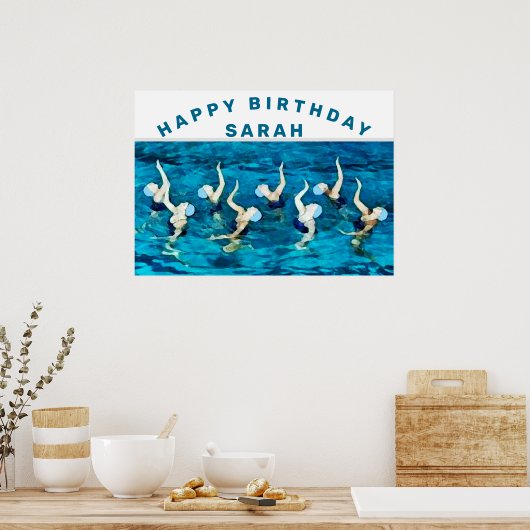 versiering van zwemverjaardagsfeestjes poster (Keuken)