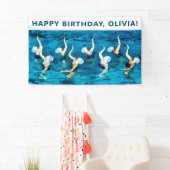 versiering van zwemverjaardagsfeestjes spandoek (Insitu)