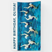 versiering van zwemverjaardagsfeestjes spandoek (Verticaal)