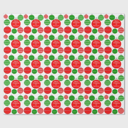 Versiering Versiering Kerst van Douane Naam Cadeaupapier (Vlak)