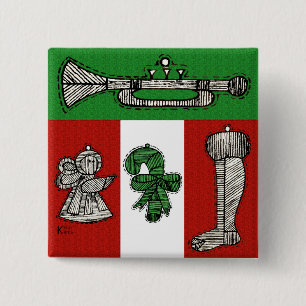  versiering vierkante button 5,1 cm