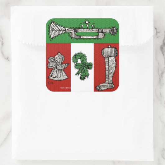  versiering vierkante sticker (Tas)