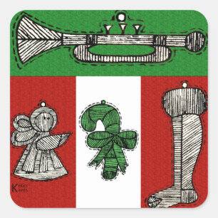  versiering vierkante sticker