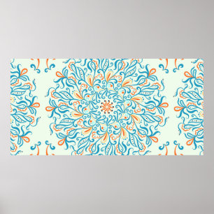 Versiering voor keramische tegels. Abstract patroo Poster