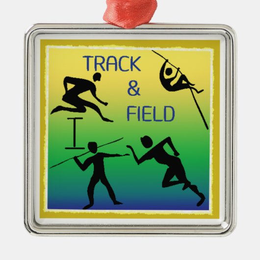 Versiering voor TRACK en FIELD Metalen Ornament (Voorkant)