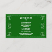 Versiering - wit op groen 006600 visitekaartje (Achterkant)