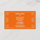 Versiering - Wit op Sinaasappel Visitekaartje (Achterkant)