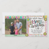 Versieringen en Mittens-kerstfeestdag-fotokaart Feestdagenkaart (Voorkant)