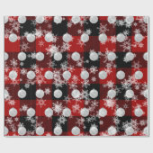 Versieringen en neusvlokken op geplakt cadeaupapier (Vlak)