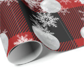 Versieringen en neusvlokken op geplakt cadeaupapier (Rol Hoek)