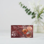 Versieringen en sterren visitekaartje (Staand voorkant)