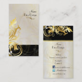 Versieringen en zeugen zwart/goud visitekaartje (Voorkant / Achterkant)