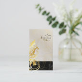 Versieringen en zeugen zwart/goud visitekaartje (Staand voorkant)