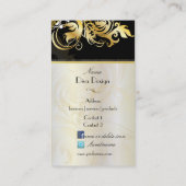Versieringen en zeugen zwart/goud visitekaartje (Achterkant)