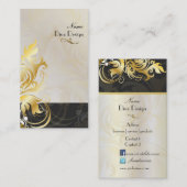 Versieringen en zeugen zwart/goud visitekaartje (Voorkant / Achterkant)