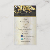 Versieringen en zeugen zwart/goud visitekaartje (Achterkant)