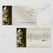 Versieringen en zeugen zwart/goud visitekaartje (Voorkant / Achterkant)