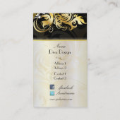 Versieringen en zeugen zwart/goud visitekaartje (Achterkant)
