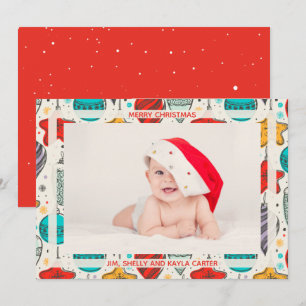 versieringen Foto geboorteaankondigingen Feestdagenkaart