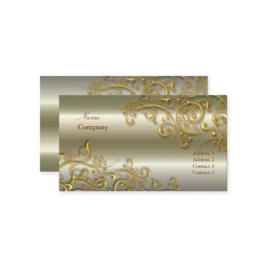 Versieringen/goudzwannen met Gilded/faux-geborstel Visitekaartje (Voorkant / Achterkant in situ)