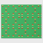 Versieringen op groen cadeaupapier (Vlak)