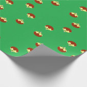 Versieringen op groen cadeaupapier (Hoek)