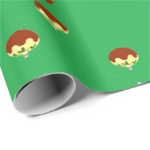 Versieringen op groen cadeaupapier (Rol Hoek)