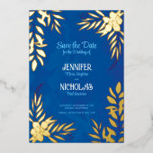 Versieringen van elegante bloemen en bladeren voor folie uitnodiging (Voorkant)