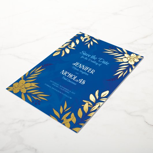 Versieringen van elegante bloemen en bladeren voor folie uitnodiging (Gedraaid)