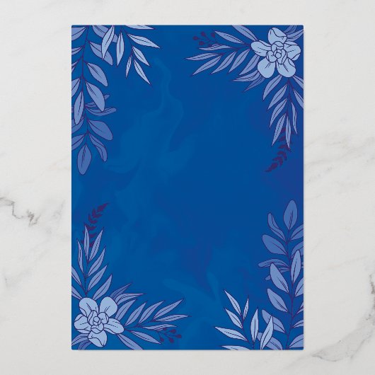 Versieringen van elegante bloemen en bladeren voor folie uitnodiging (Achterkant)