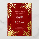 Versieringen van elegante bloemen en bladeren voor folie uitnodiging (Voorkant)