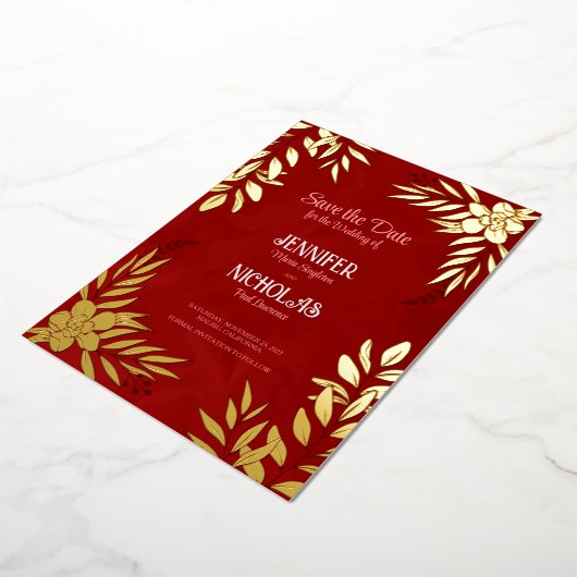 Versieringen van elegante bloemen en bladeren voor folie uitnodiging (Gedraaid)