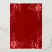 Versieringen van elegante bloemen en bladeren voor folie uitnodiging (Achterkant)