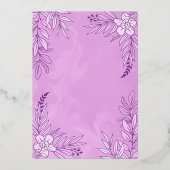 Versieringen van elegante bloemen en bladeren voor folie uitnodiging (Achterkant)