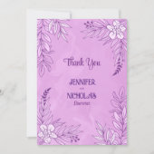 Versieringen van legante bloemen en bladeren voor  bedankkaart (Voorkant)