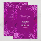 Versieringen van legante bloemen en bladeren voor  bedankkaart (Voorkant / Achterkant)