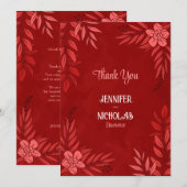 Versieringen van legante bloemen en bladeren voor  bedankkaart (Voorkant / Achterkant)