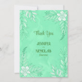 Versieringen van legante bloemen en bladeren voor  bedankkaart (Voorkant)