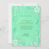 Versieringen van legante bloemen en bladeren voor  bedankkaart (Achterkant)