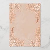 Versieringen van legante bloemen en bladeren voor  folie uitnodiging (Achterkant)