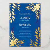 Versieringen van legante bloemen en bladeren voor  folie uitnodiging (Voorkant)