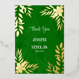 Versieringen van legante bloemen en bladeren voor folie uitnodiging