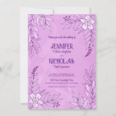 Versieringen van legante bloemen en bladeren voor kaart (Voorkant)