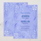 Versieringen van legante bloemen en bladeren voor  kaart (Voorkant / Achterkant)