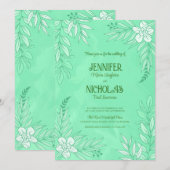 Versieringen van legante bloemen en bladeren voor  kaart (Voorkant / Achterkant)