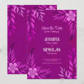 Versieringen van legante bloemen en bladeren voor kaart (Voorkant / Achterkant)