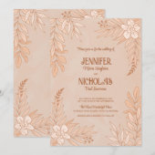 Versieringen van legante bloemen en bladeren voor kaart (Voorkant / Achterkant)