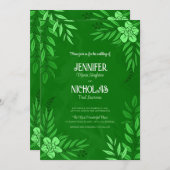 Versieringen van legante bloemen en bladeren voor kaart (Voorkant / Achterkant)