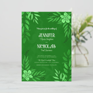 Versieringen van legante bloemen en bladeren voor kaart